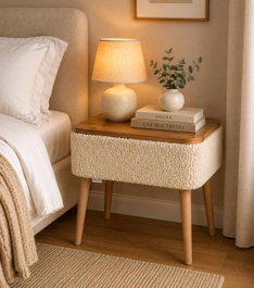 Hanah Home Mesita de noche Nova - Beige